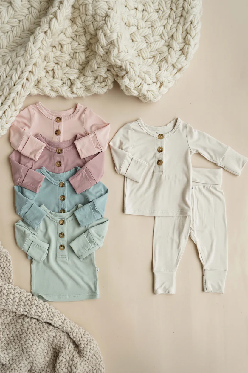 2pc Bamboo Button Top & Bottom - Image 2