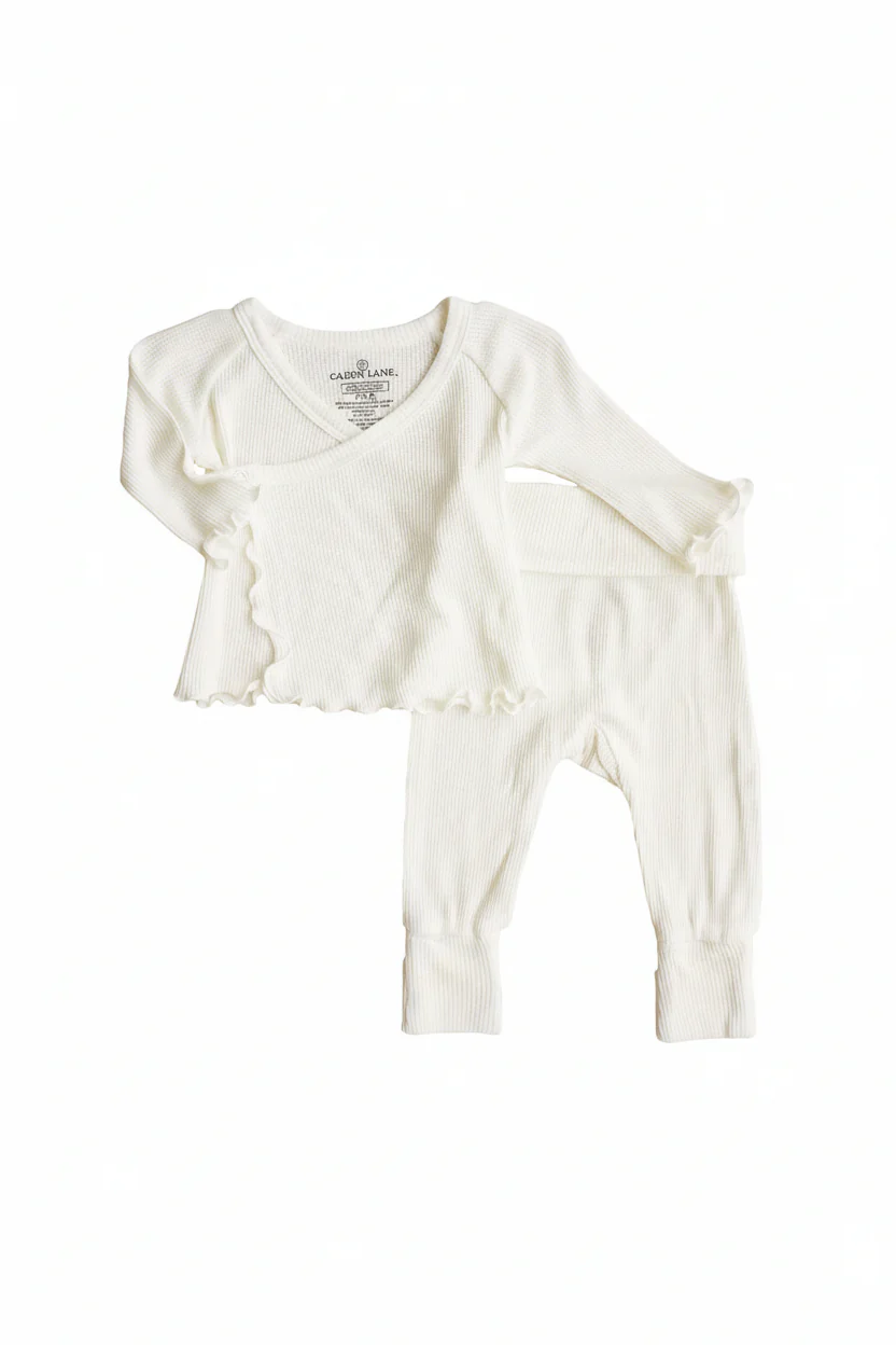 2pc Waffle Crossover Top & Bottom | Gardenia - Image 2