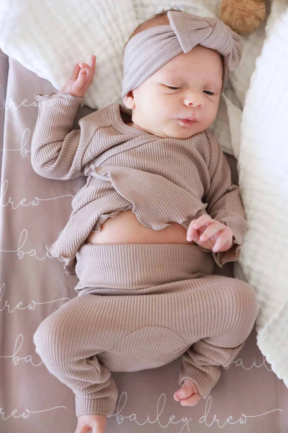 2pc Waffle Crossover Top & Bottom | Mocha - Image 11