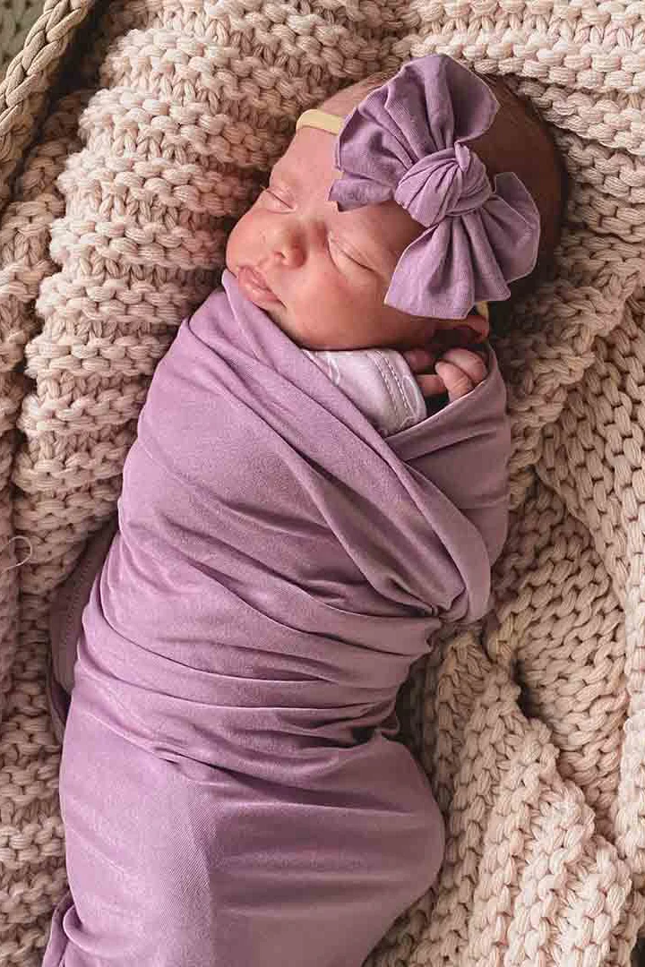 All Solid Bamboo Knit Swaddle Blankets - Image 5