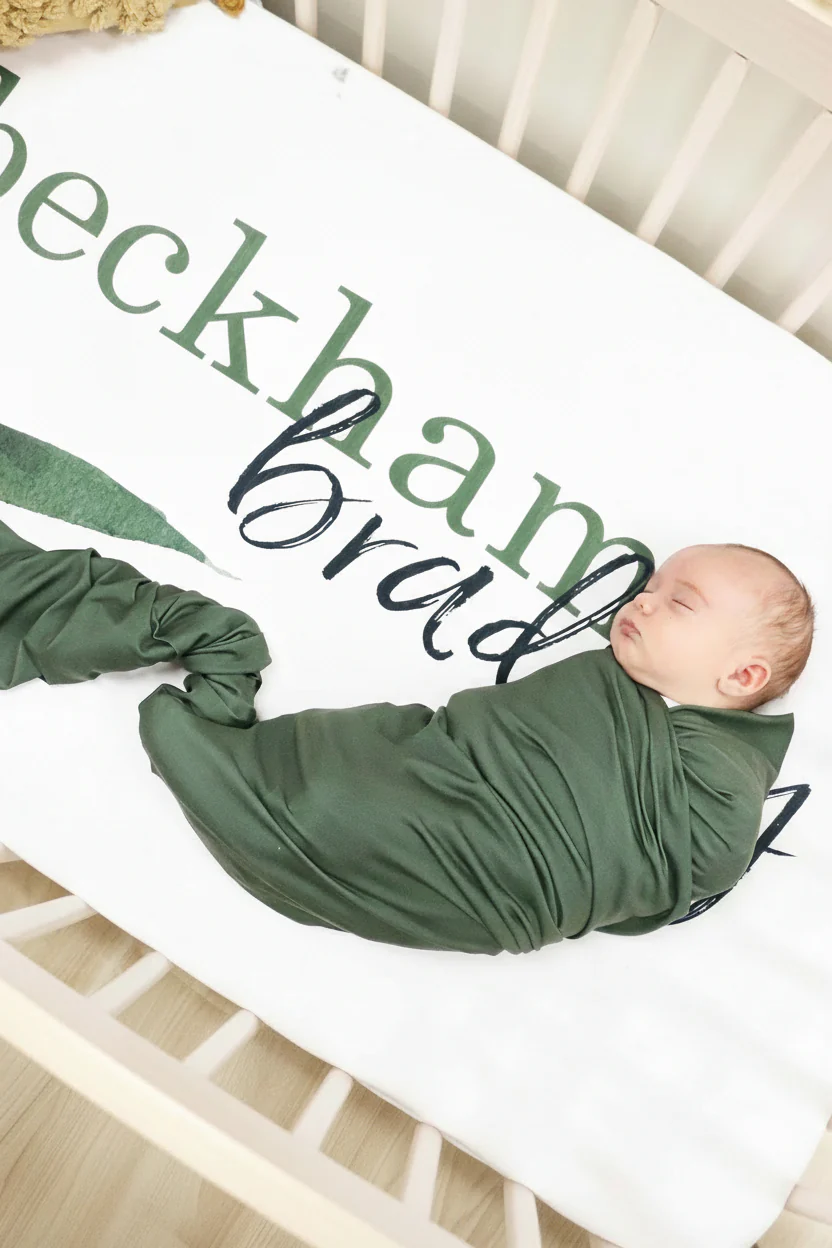All Solid Bamboo Knit Swaddle Blankets - Image 7