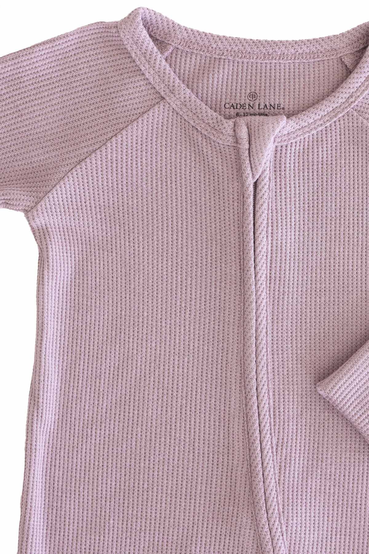 Embroidered Bamboo Waffle Convertible Zip Romper | Amethyst - Image 9