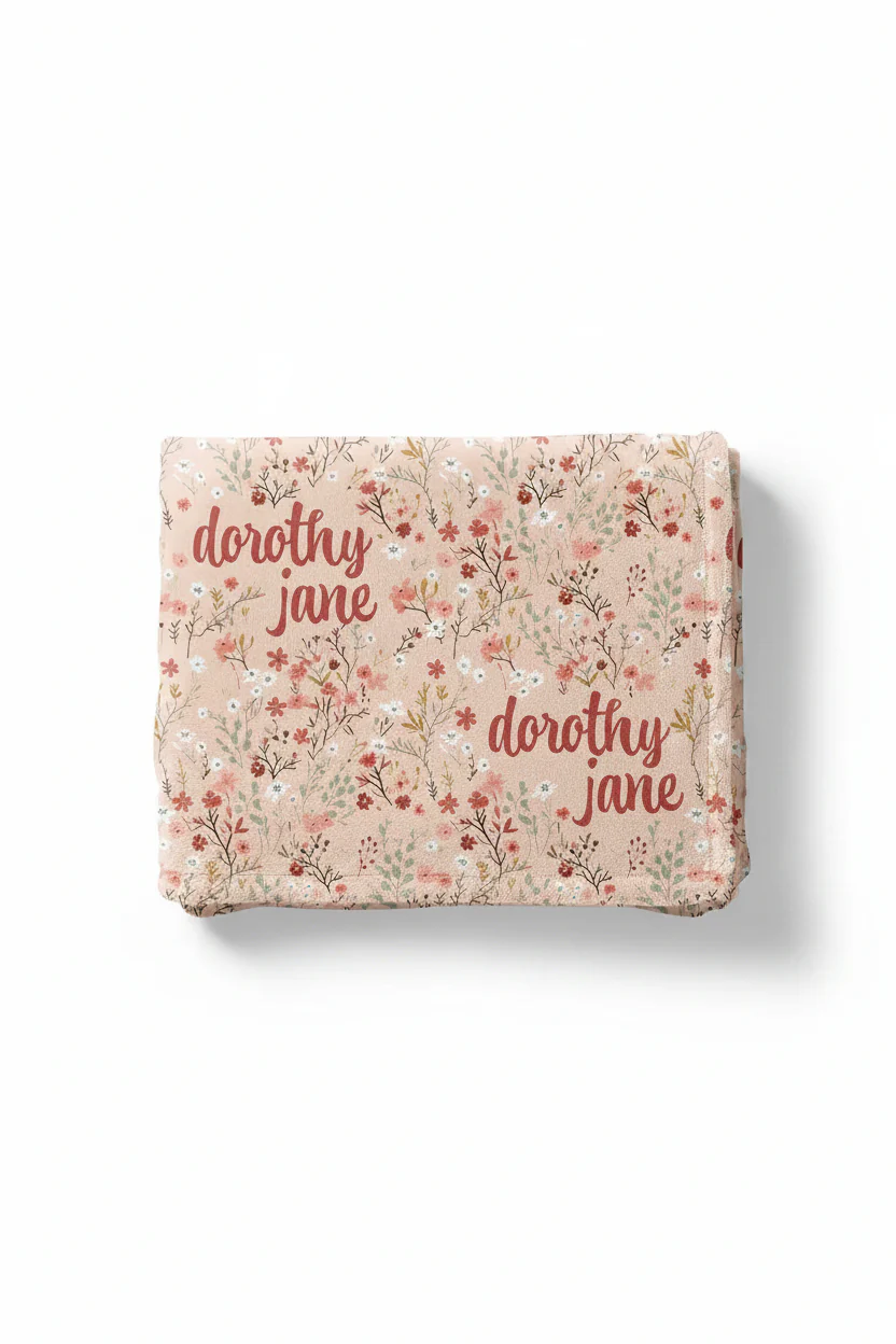 Autumn Blooms Personalized Kids Blanket - Image 2