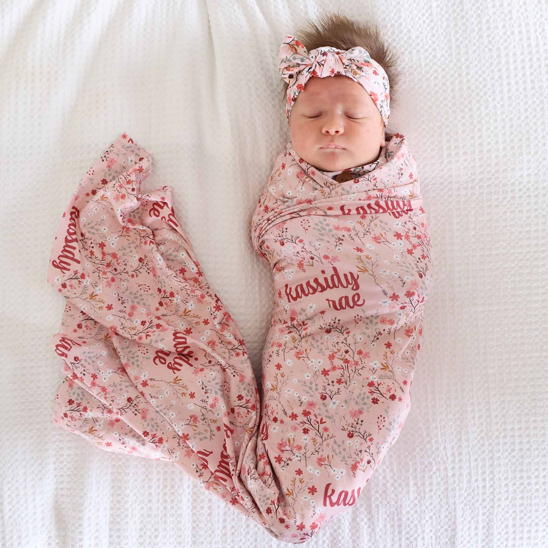 Autumn Blooms Personalized Swaddle Blanket - Image 4