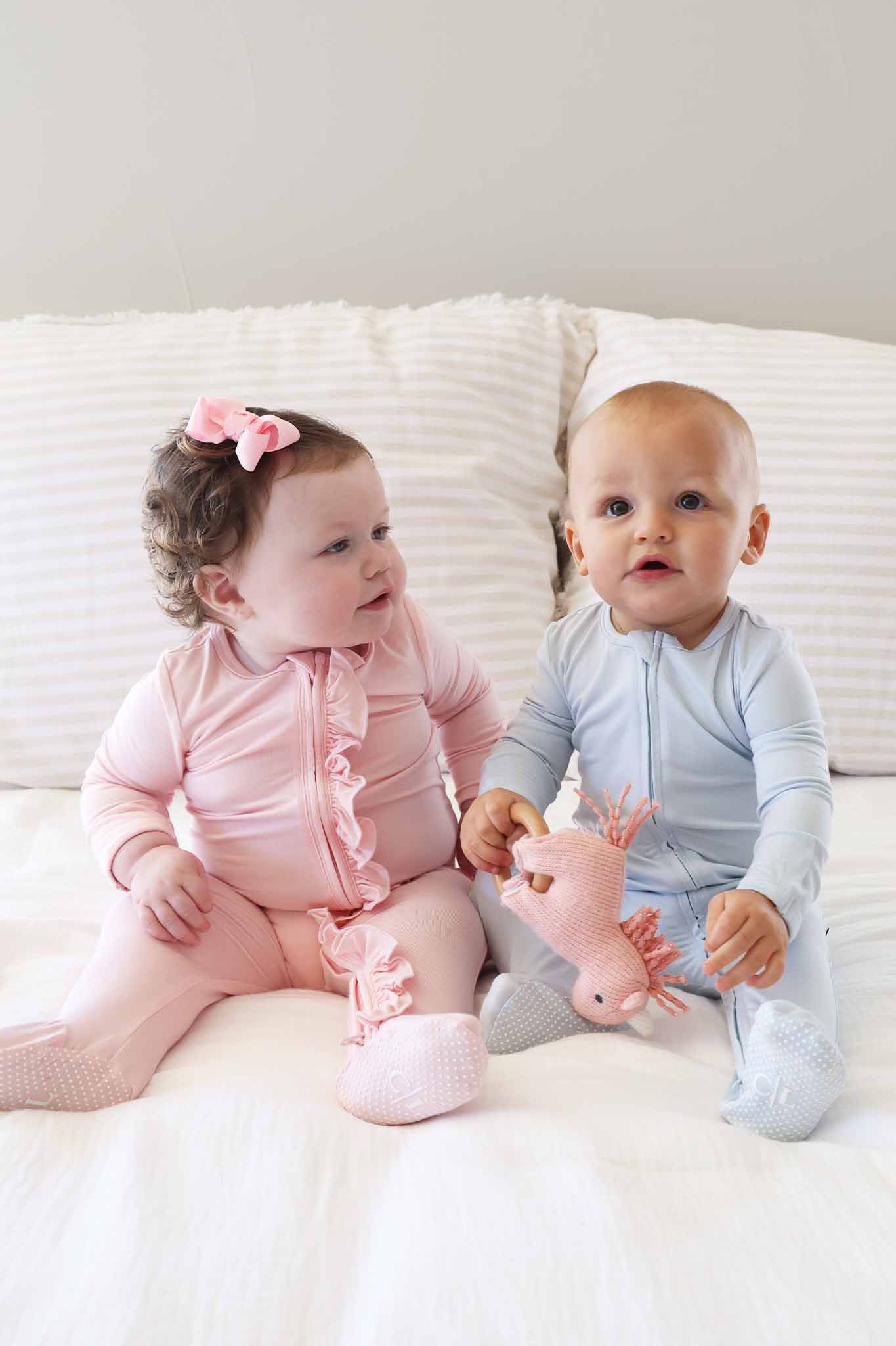Baby Blue Bamboo Zipper Footie - Image 11
