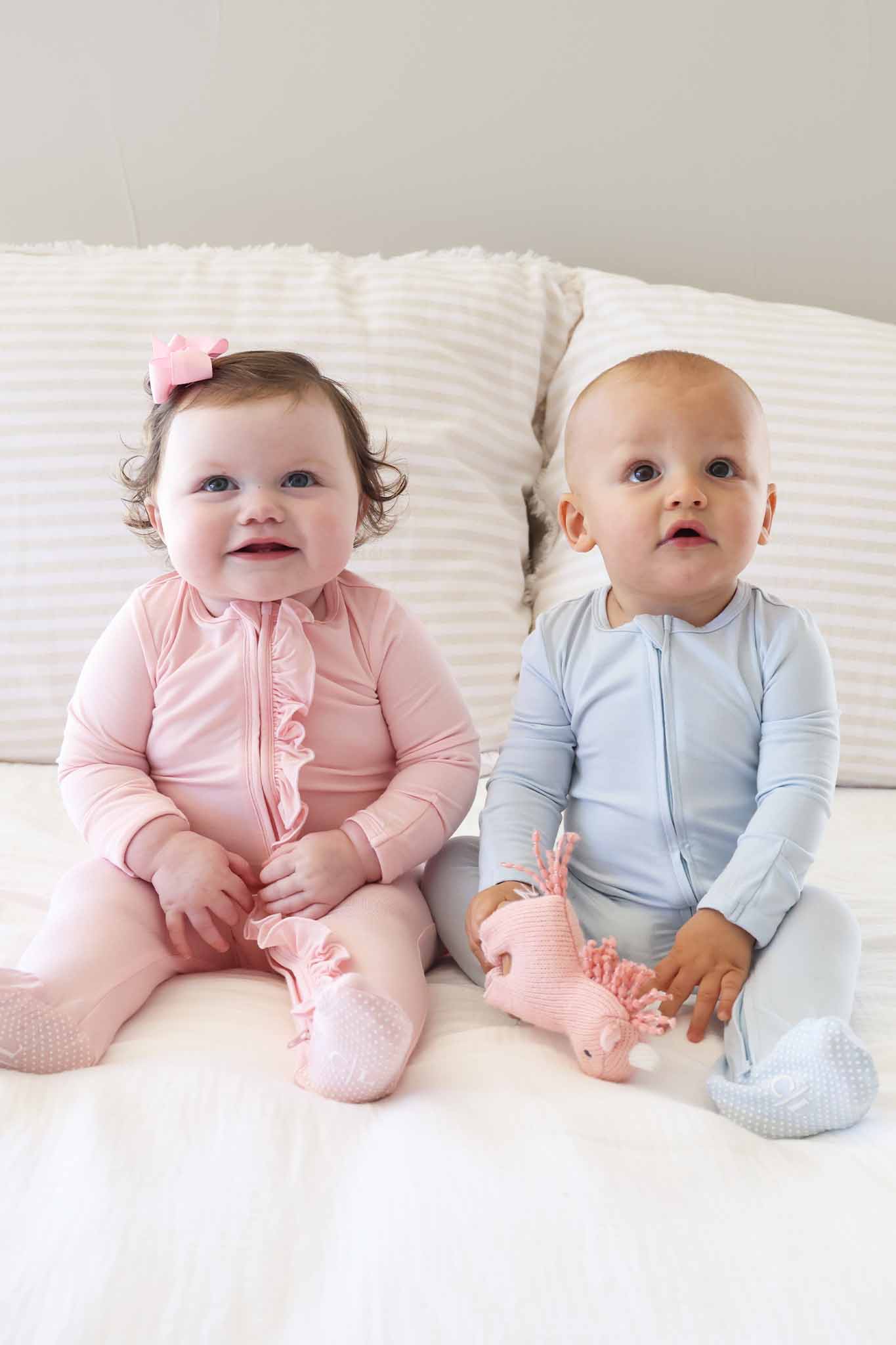 Baby Blue Bamboo Zipper Footie - Image 4