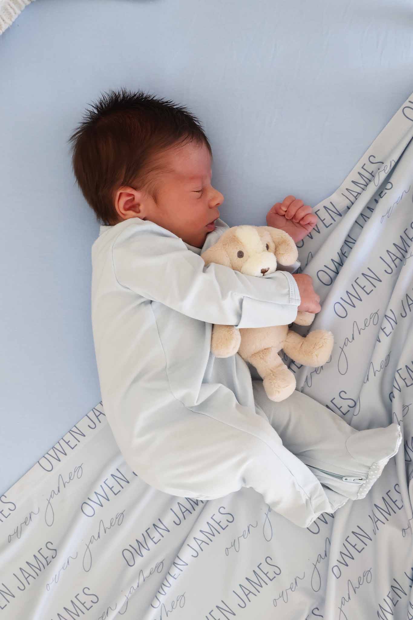 Baby Blue Bamboo Zipper Footie - Image 6