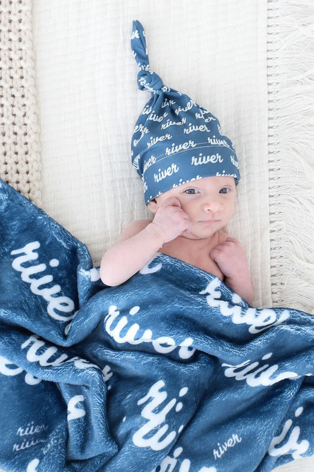 Baby Blues Personalized Knotted Hat - Image 2