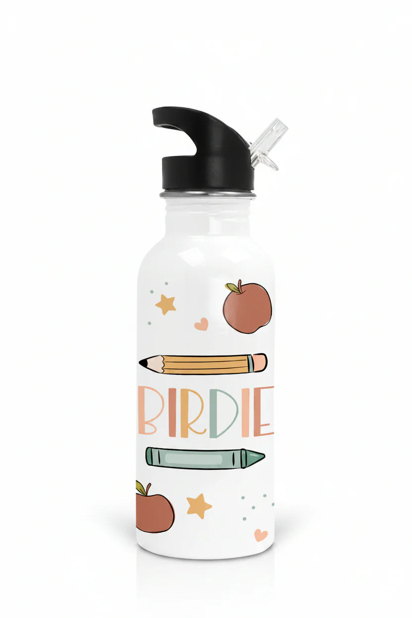 Back To School Apples Personalized Kids Water Bottle - Image 2