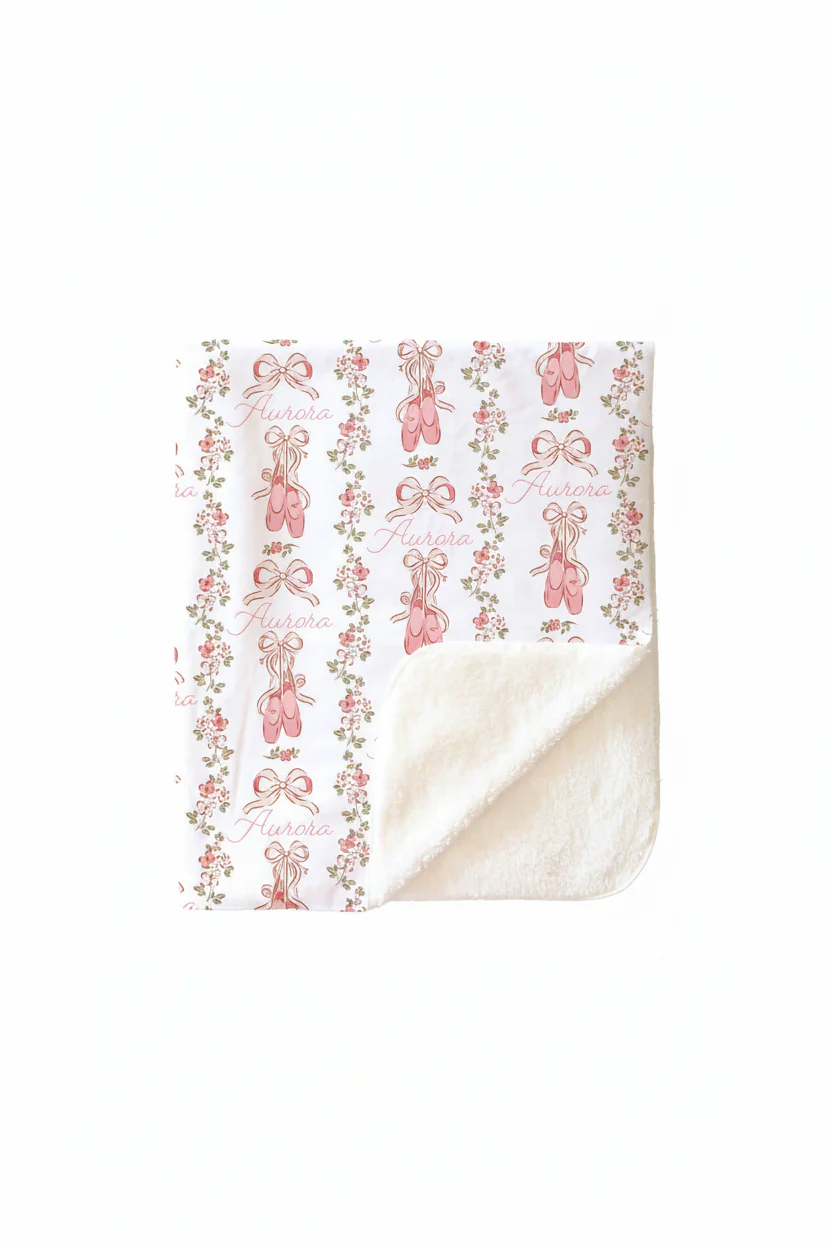 Ballet Blossoms Personalized Kids Blanket - Image 3