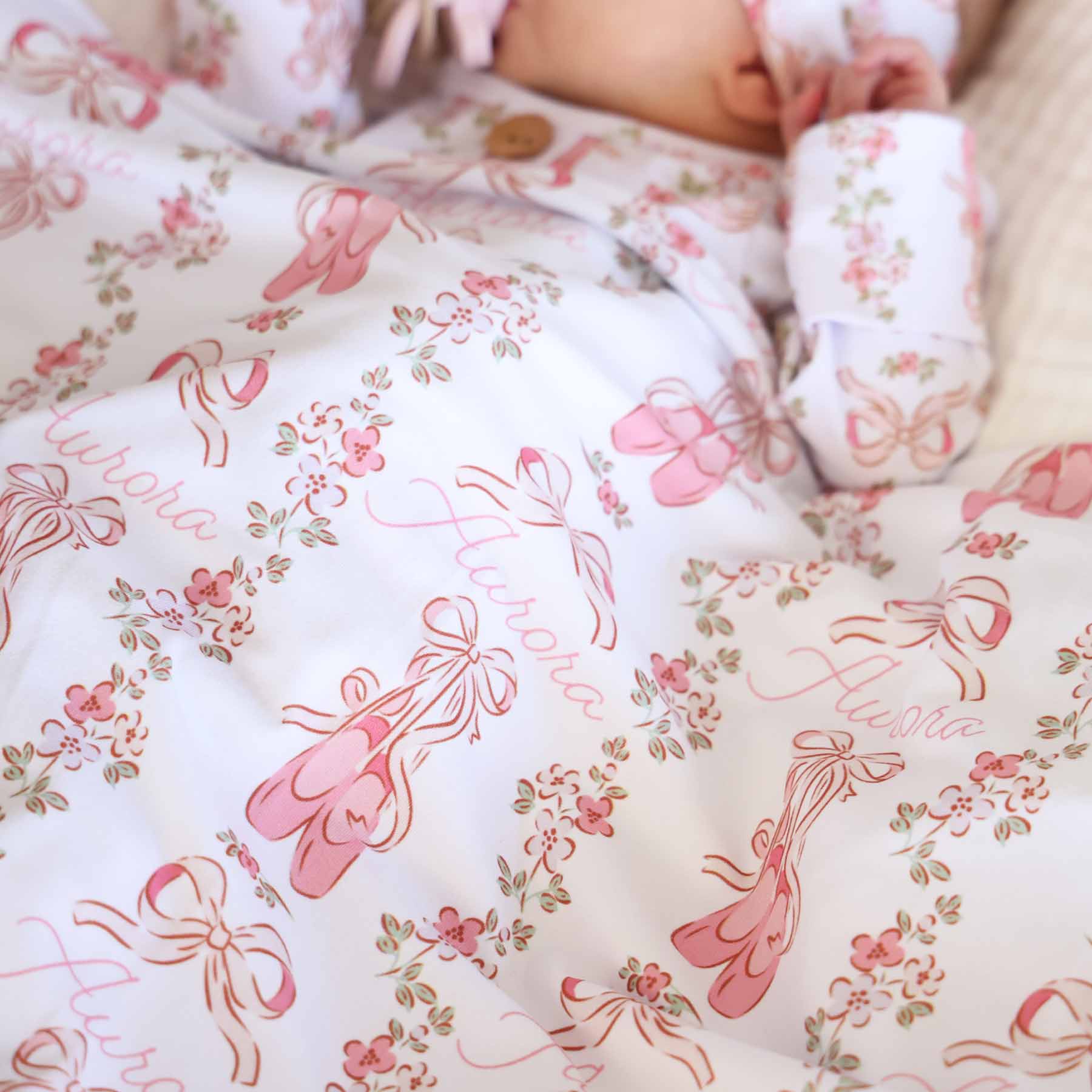 Ballet Blossoms Personalized Swaddle Blanket - Image 5