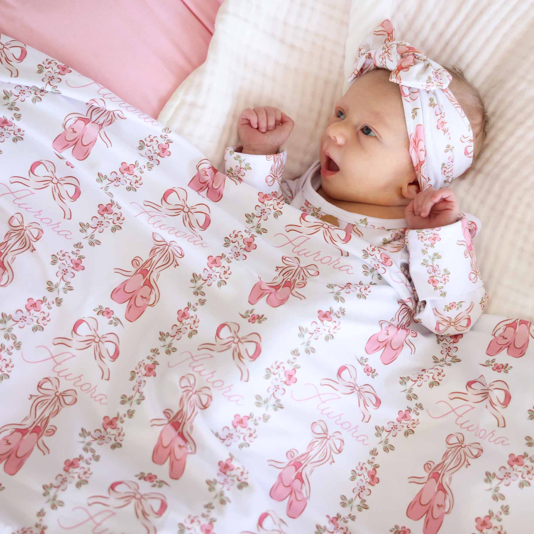 Ballet Blossoms Personalized Swaddle Blanket - Image 7