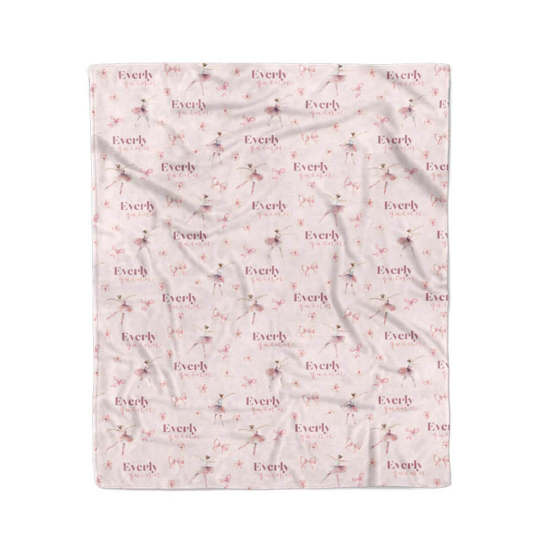 Ballet & Bows Personalized Kids Blanket - Image 4