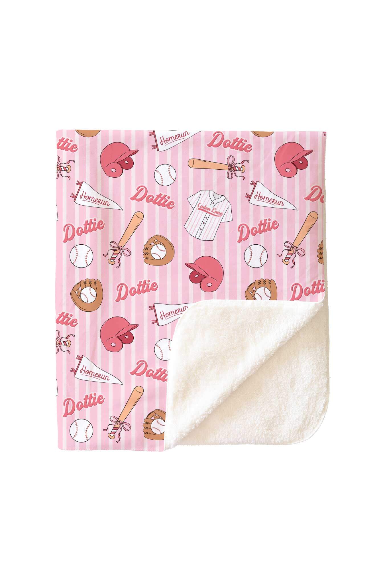 Ballpark Babes Personalized Kids Blanket - Image 4