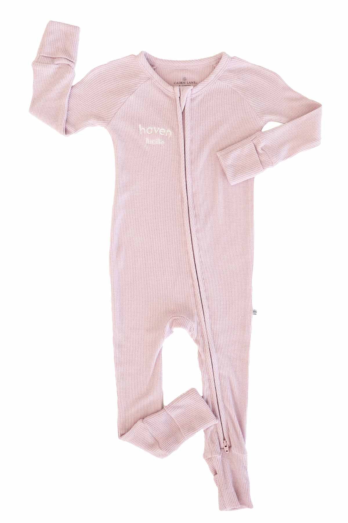 Embroidered Bamboo Waffle Convertible Zip Rompers | In Bloom - Image 11