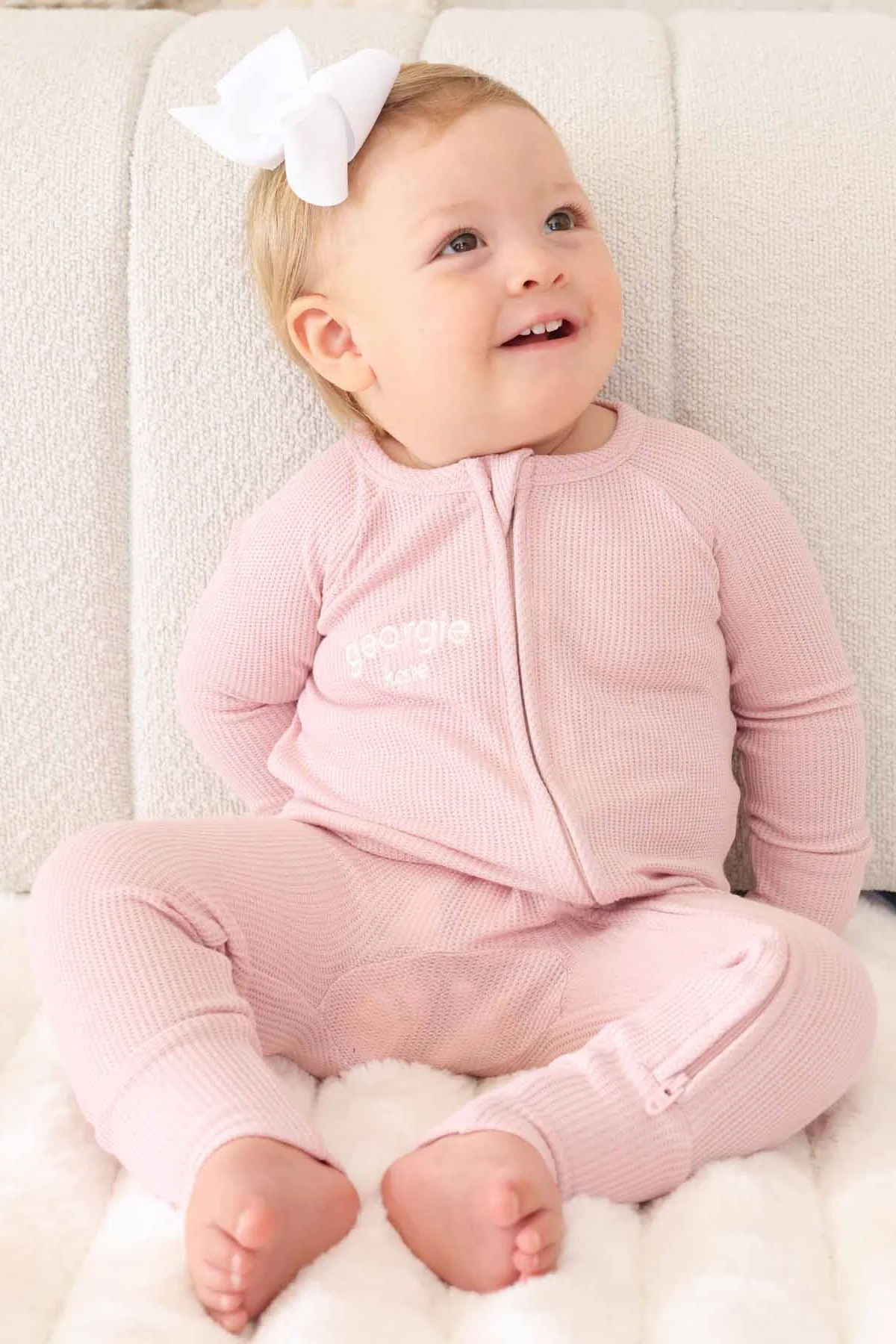 Embroidered Bamboo Waffle Convertible Zip Rompers | In Bloom - Image 19
