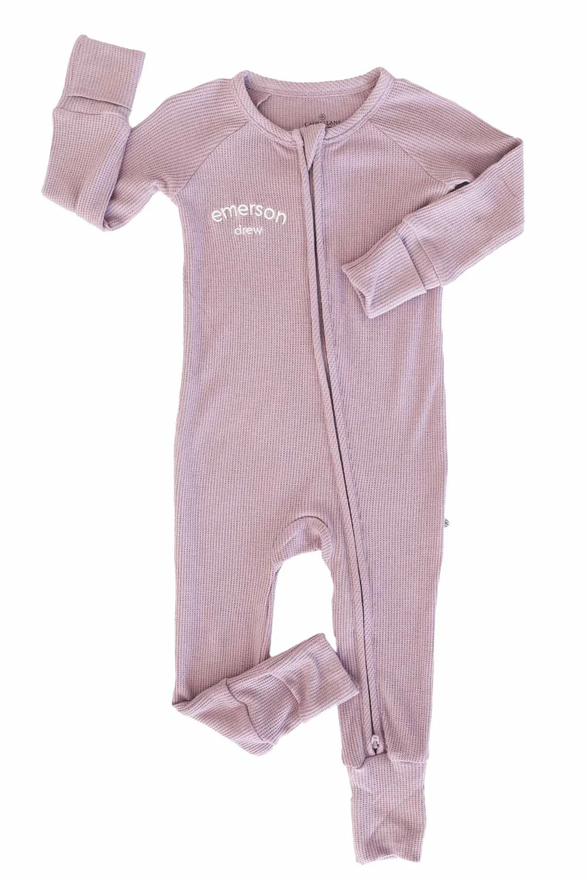 Embroidered Bamboo Waffle Convertible Zip Rompers | In Bloom - Image 3