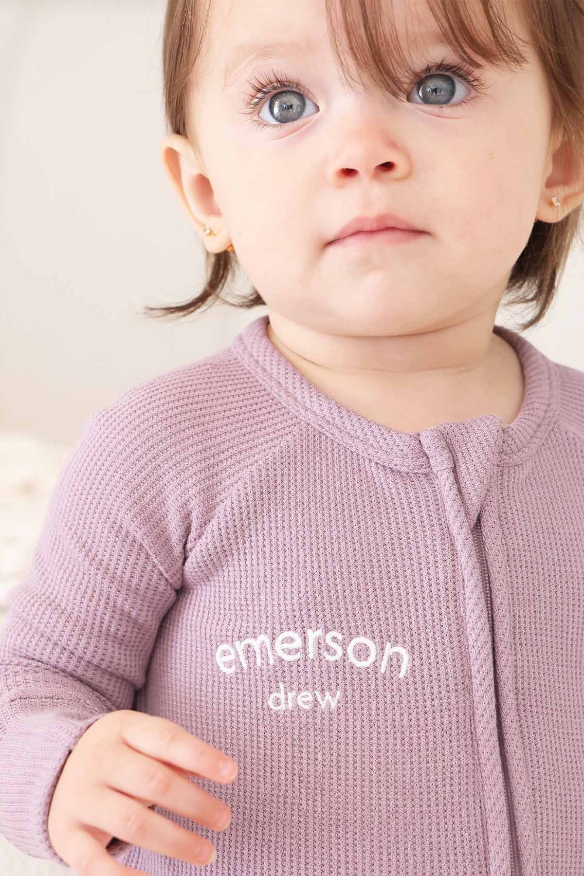 Embroidered Bamboo Waffle Convertible Zip Rompers | In Bloom - Image 7
