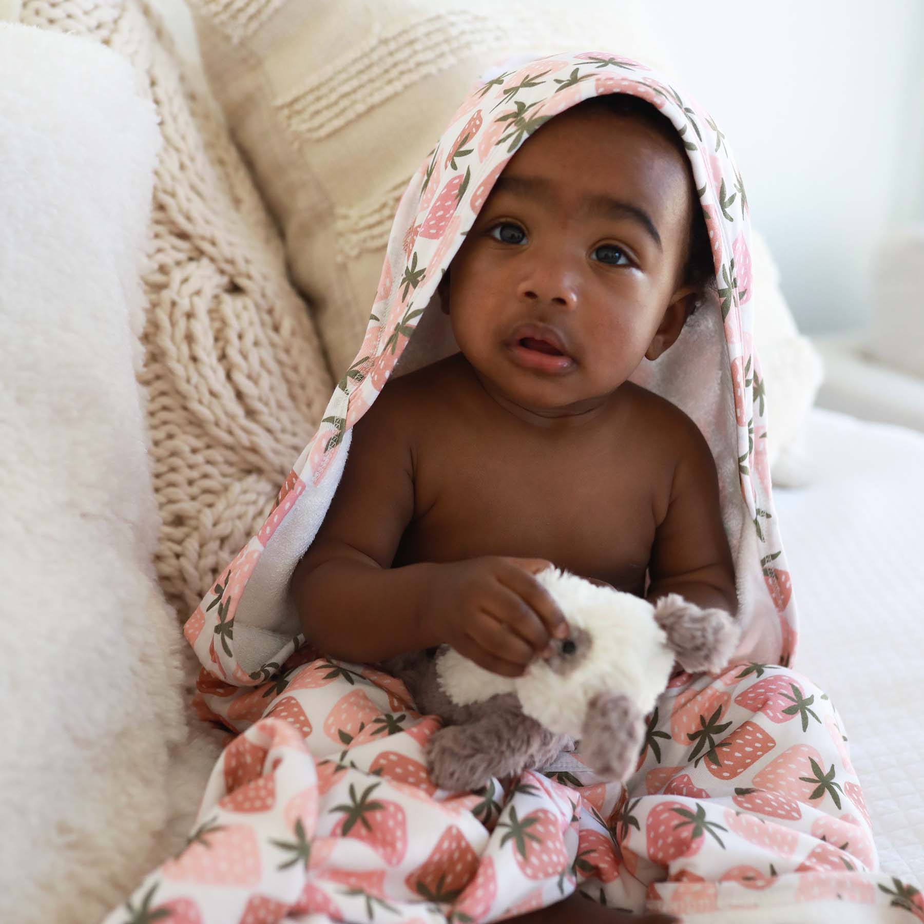 Bamboo Hooded Towel | Berry Happy - Image 3