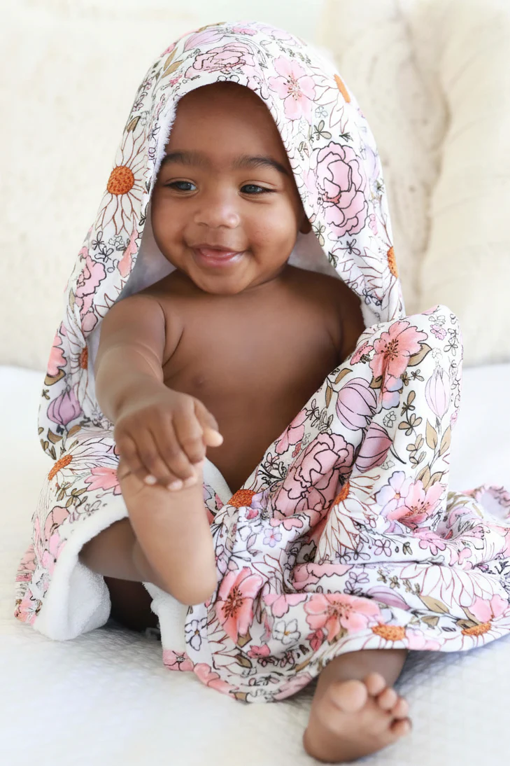 Bamboo Hooded Towel | Purple Floral - Image 7