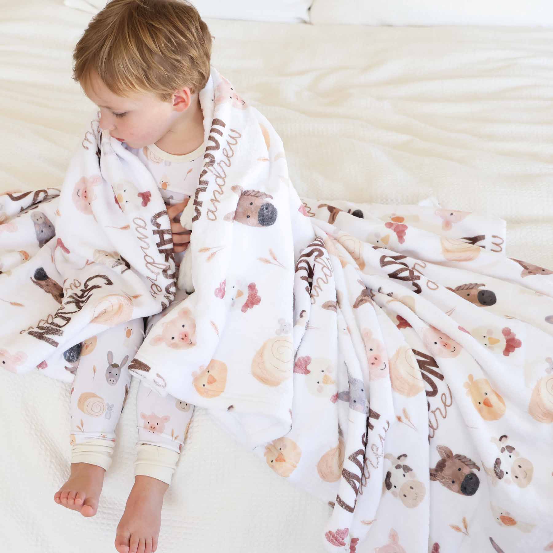 Barnyard Buddies Personalized Kids Blanket - Image 3
