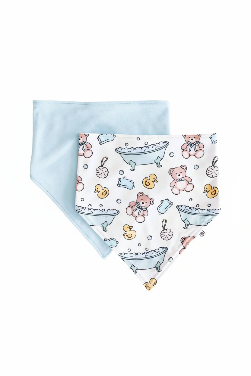 Bathtime Besties 2pc Bandana Bibs | Blue