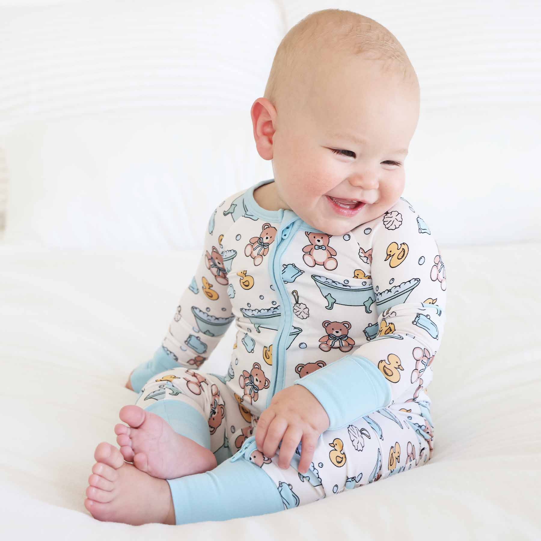 Bathtime Besties Convertible Zip Romper | Blue - Image 11