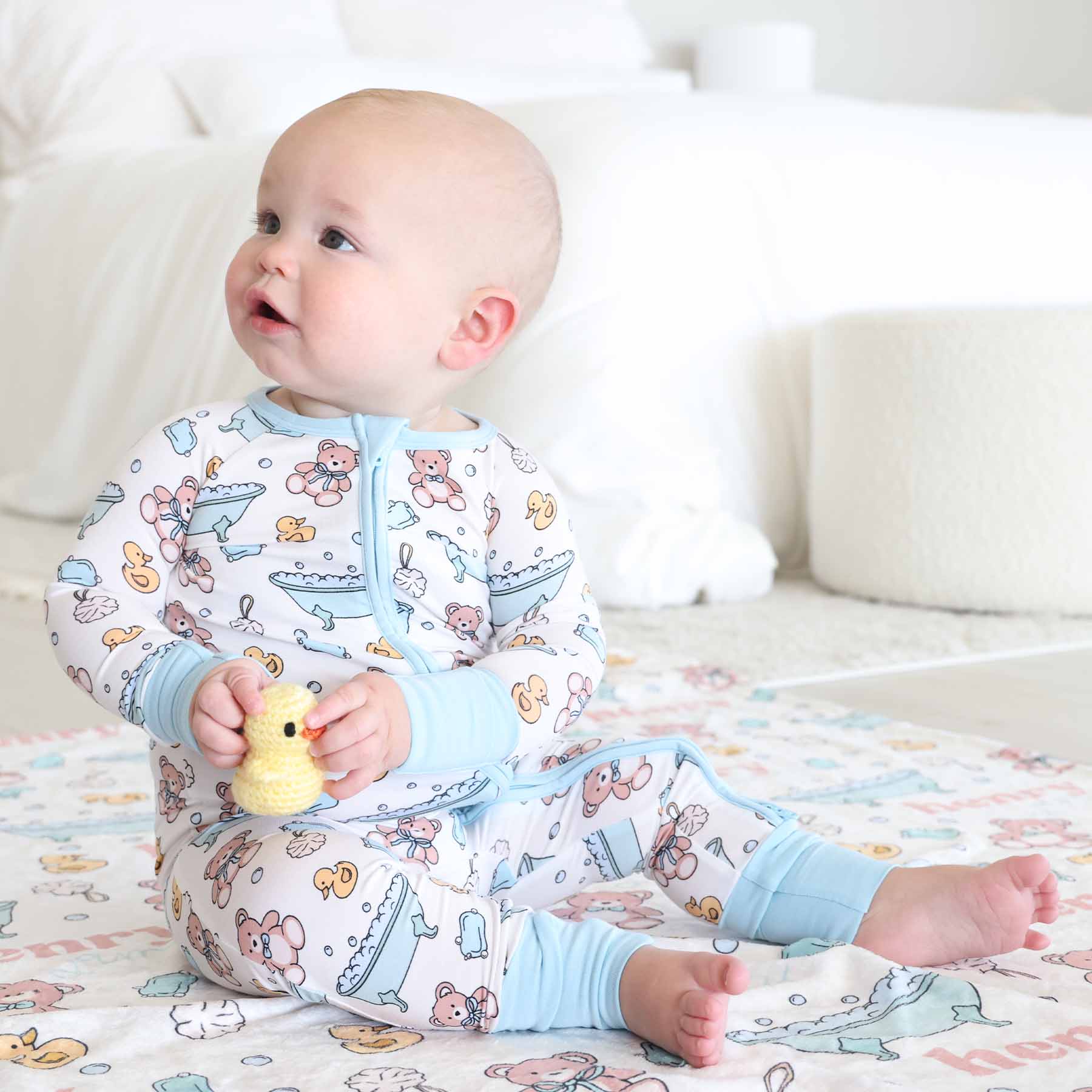 Bathtime Besties Convertible Zip Romper | Blue - Image 12