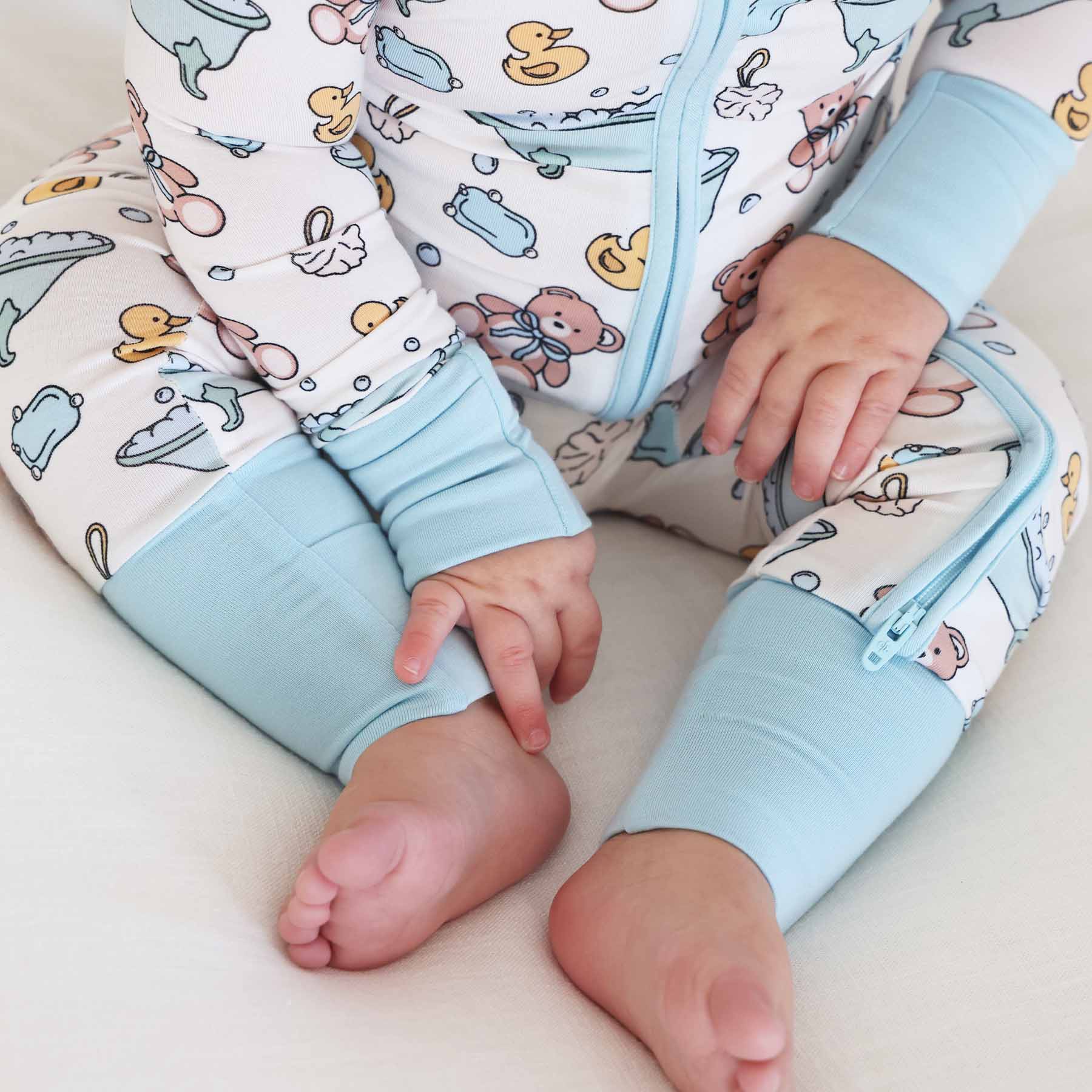 Bathtime Besties Convertible Zip Romper | Blue - Image 13