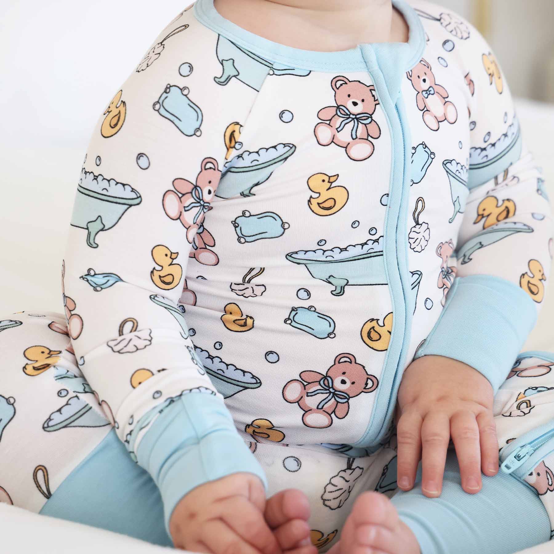 Bathtime Besties Convertible Zip Romper | Blue - Image 3