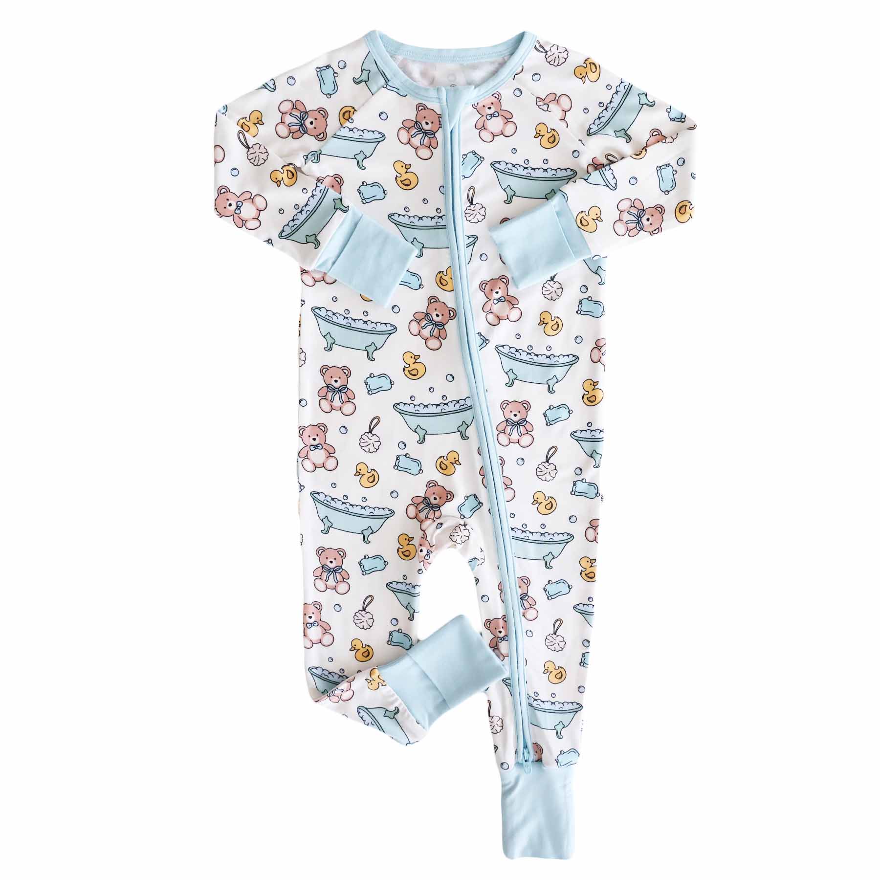 Bathtime Besties Convertible Zip Romper | Blue - Image 7