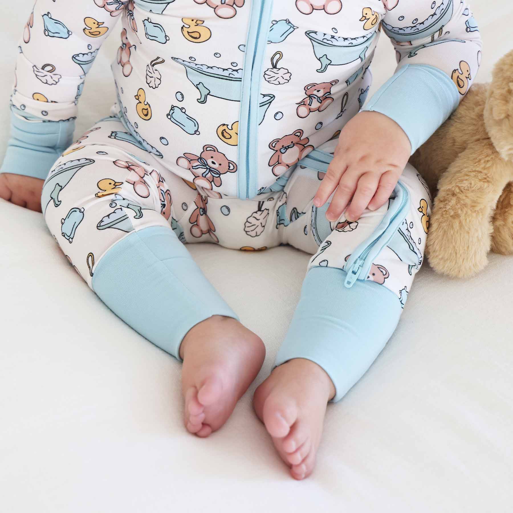 Bathtime Besties Convertible Zip Romper | Blue - Image 9
