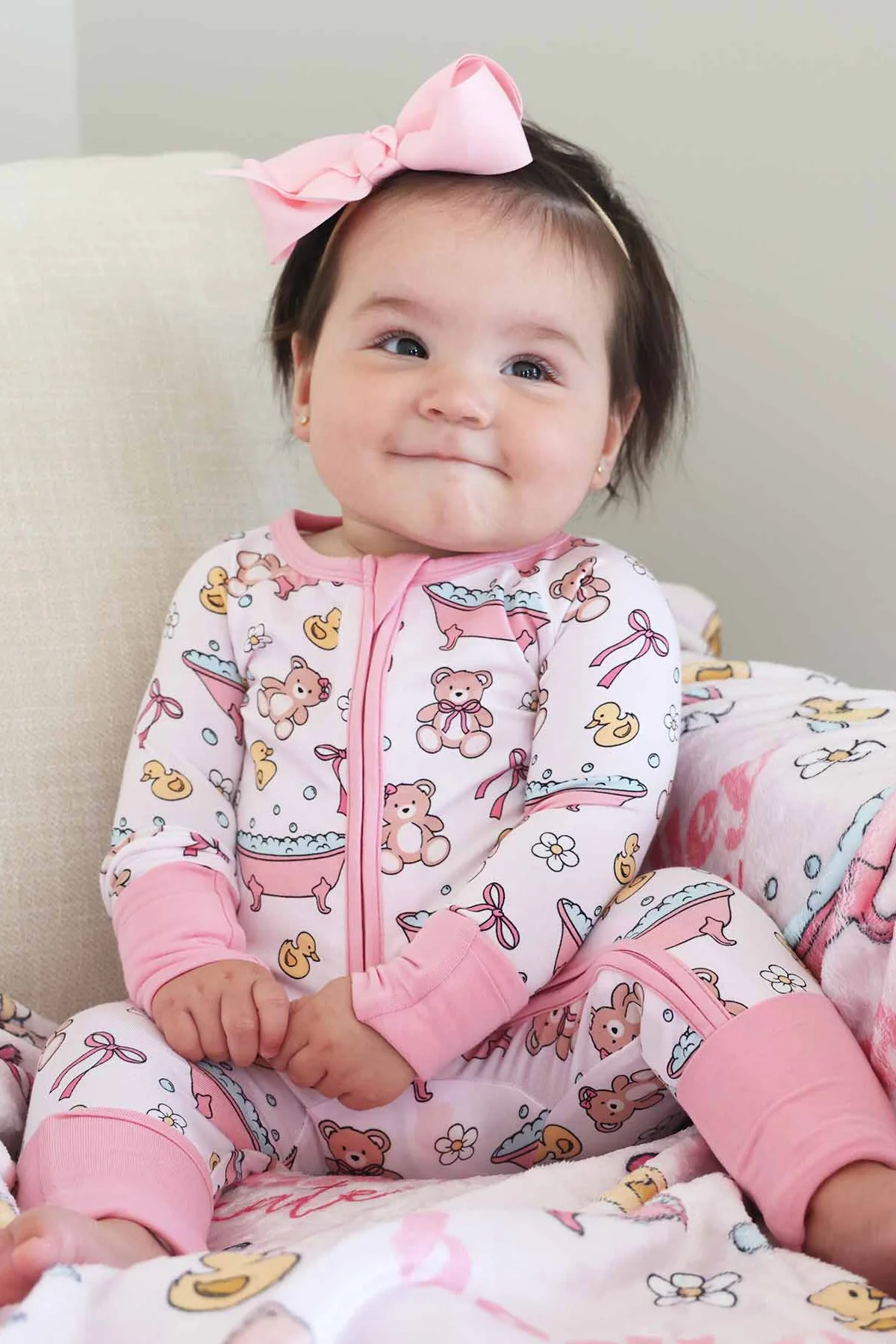 Bathtime Besties Convertible Zip Romper | Pink - Image 10