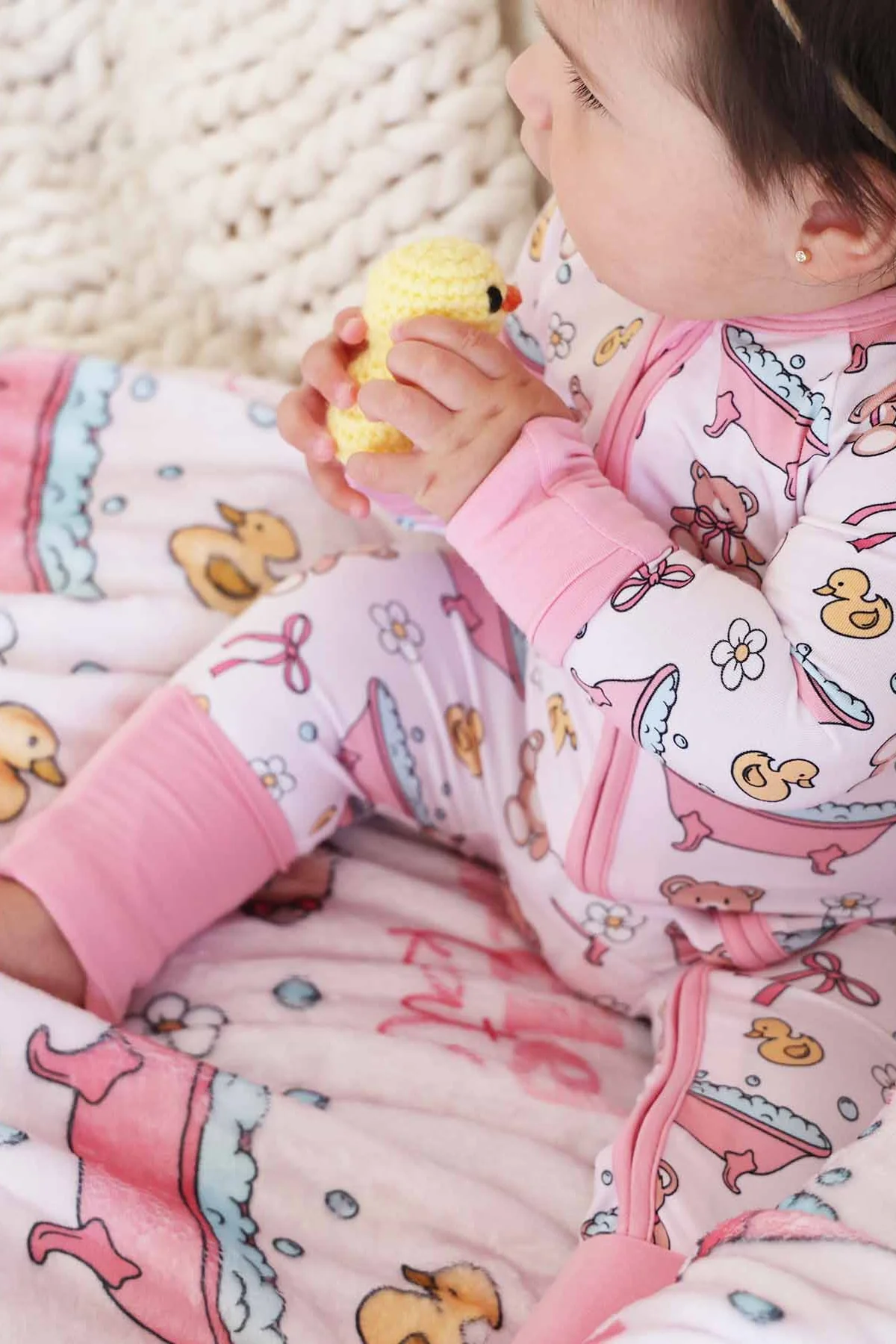 Bathtime Besties Convertible Zip Romper | Pink - Image 12