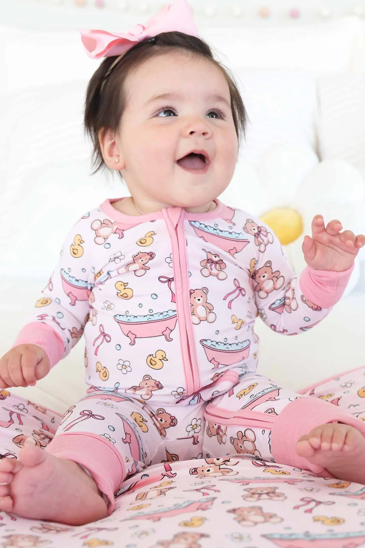 Bathtime Besties Convertible Zip Romper | Pink - Image 14