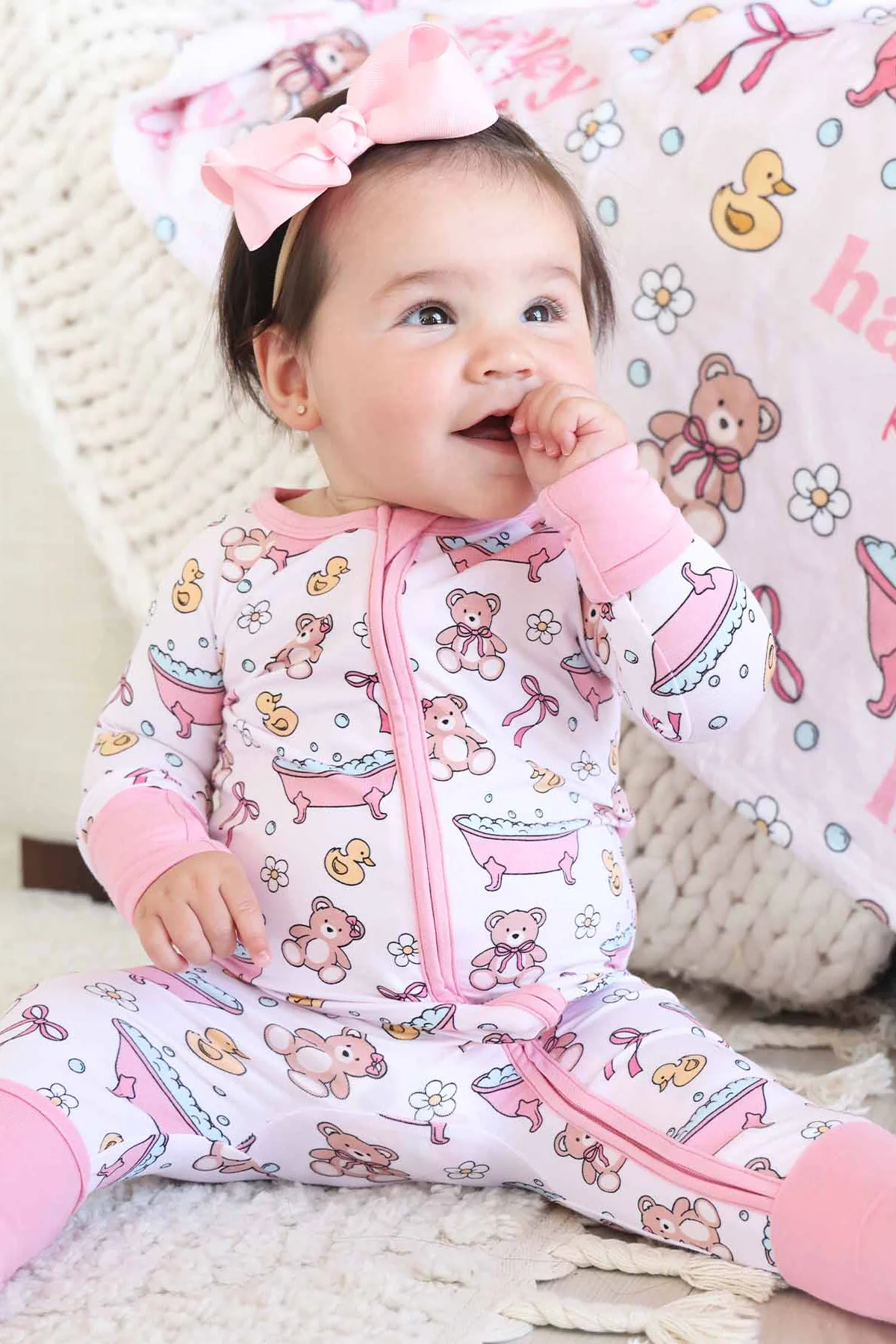 Bathtime Besties Convertible Zip Romper | Pink - Image 8
