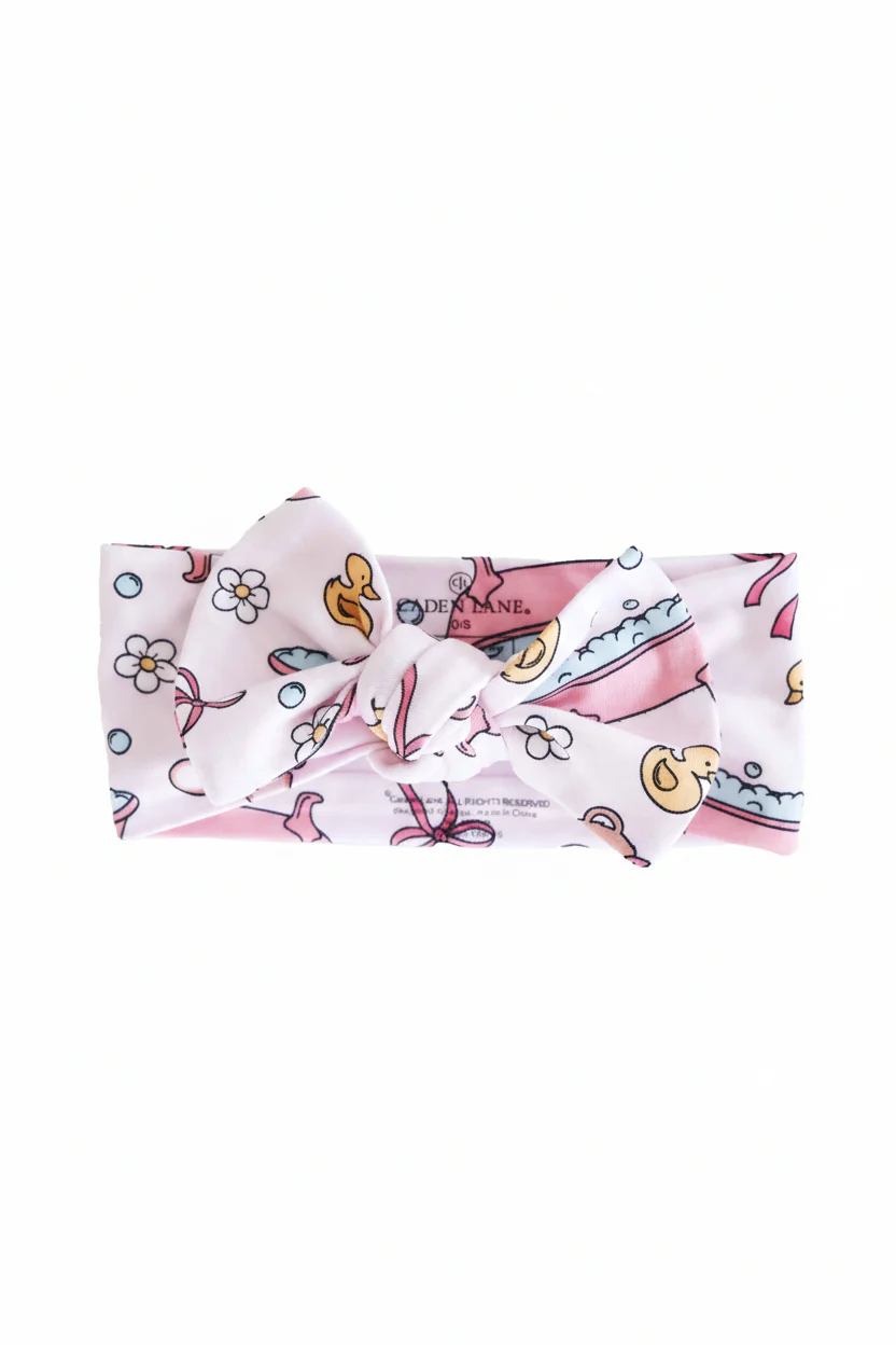 Bathtime Besties Knit Large Bow Headwrap | Pink