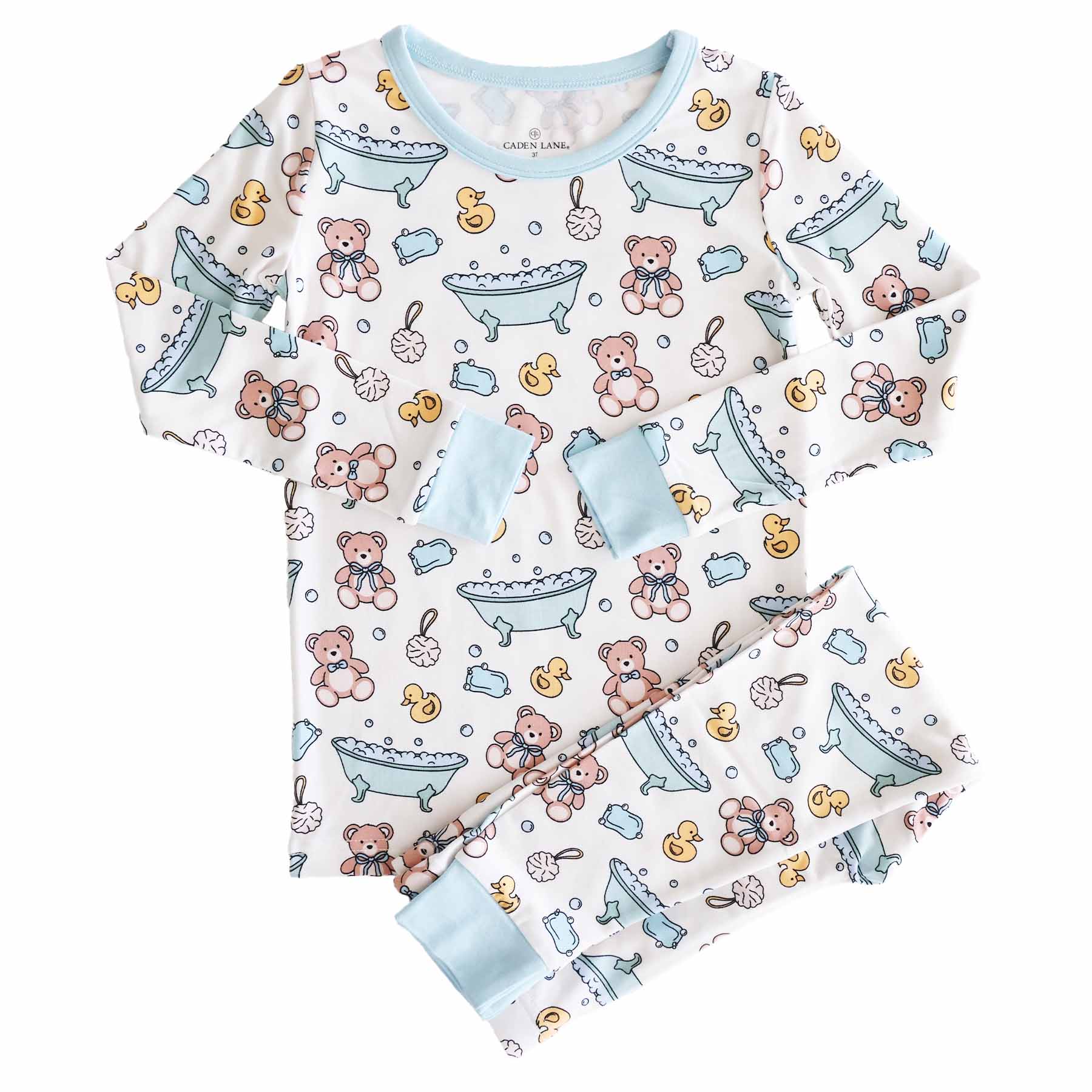 Bathtime Besties Two Piece Pajama Set | Blue - Image 2