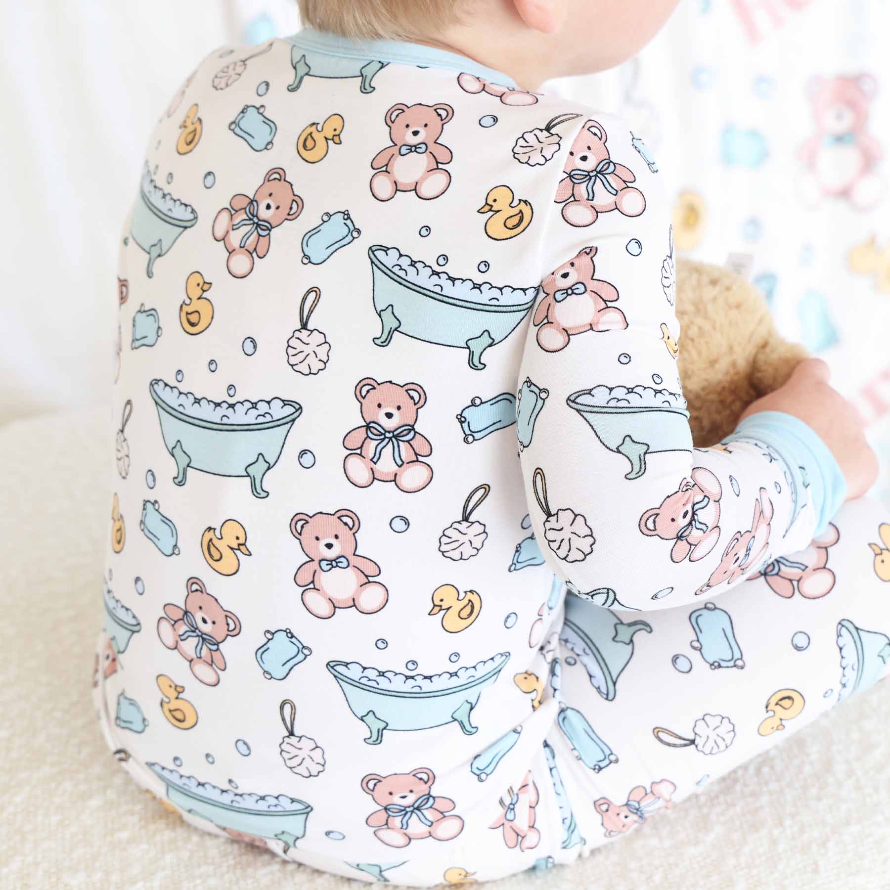 Bathtime Besties Two Piece Pajama Set | Blue - Image 4