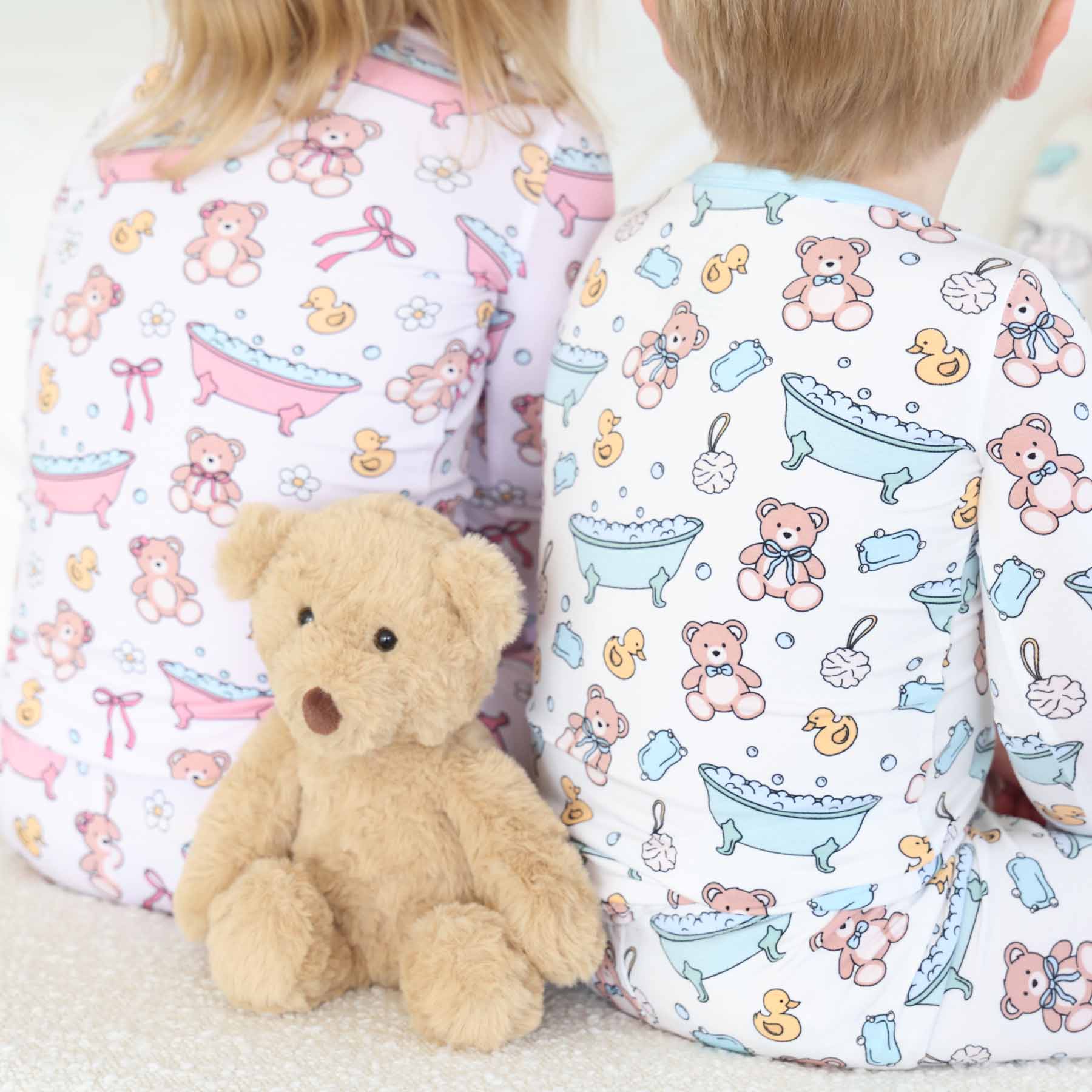 Bathtime Besties Two Piece Pajama Set | Blue - Image 7