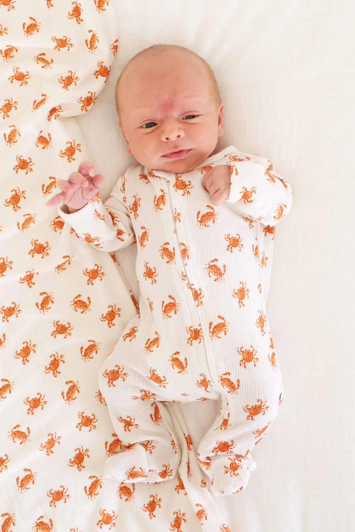 Beachy Bamboo Waffle Zipper Footies - Image 4