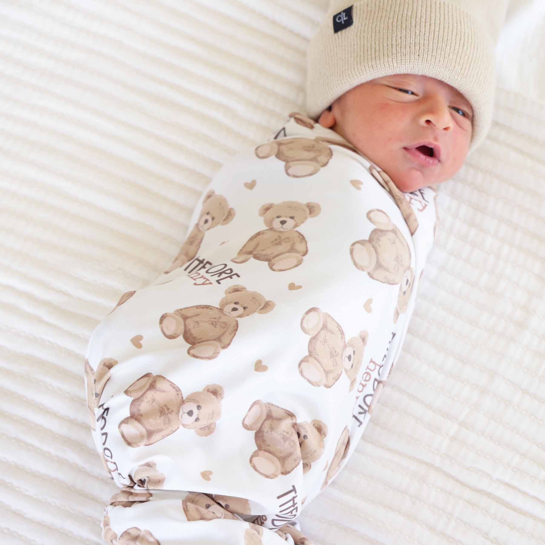 Beary Sweet Personalized Swaddle Blanket - Image 3