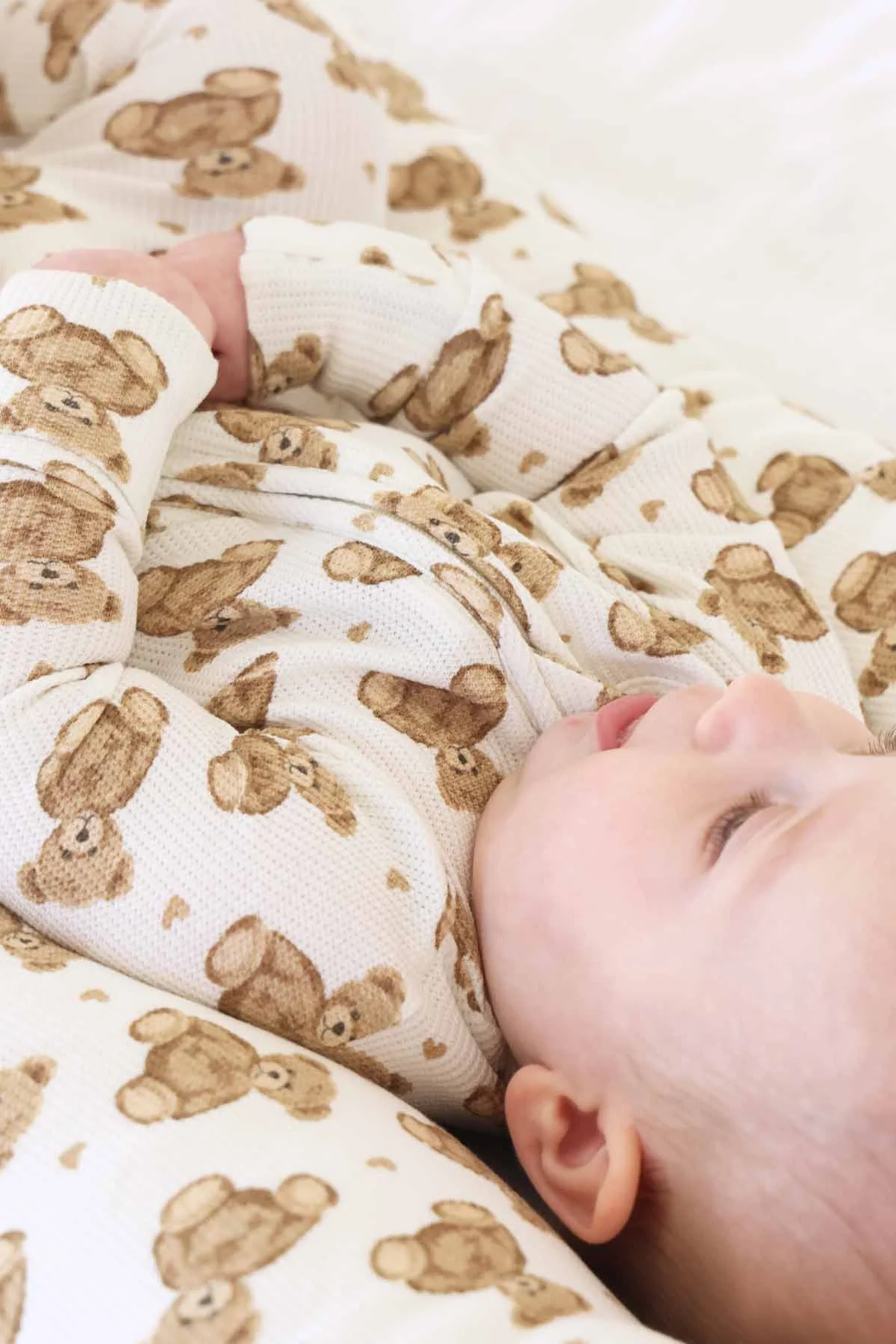 Beary Sweet Bamboo Waffle Zipper Footie - Image 11