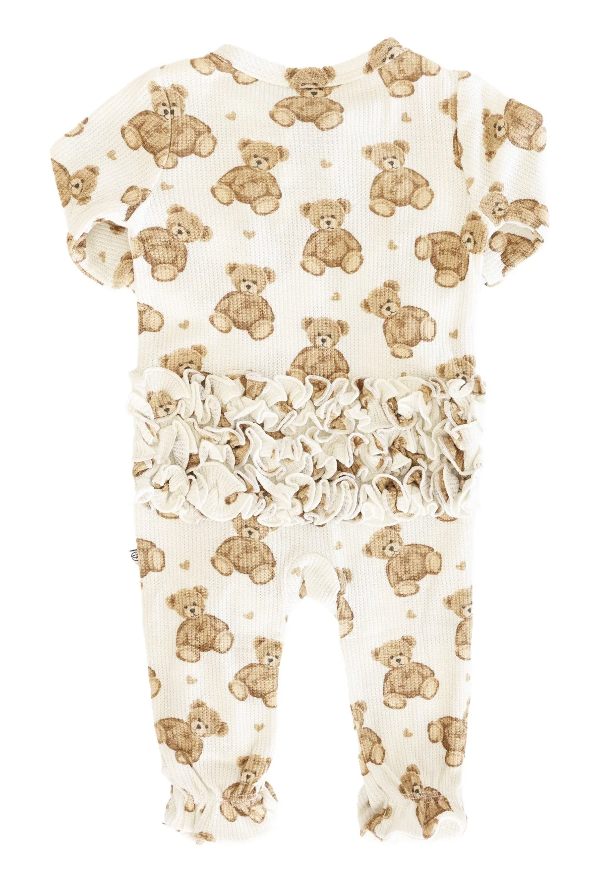 Beary Sweet Bamboo Waffle Zipper Ruffle Footie - Image 6