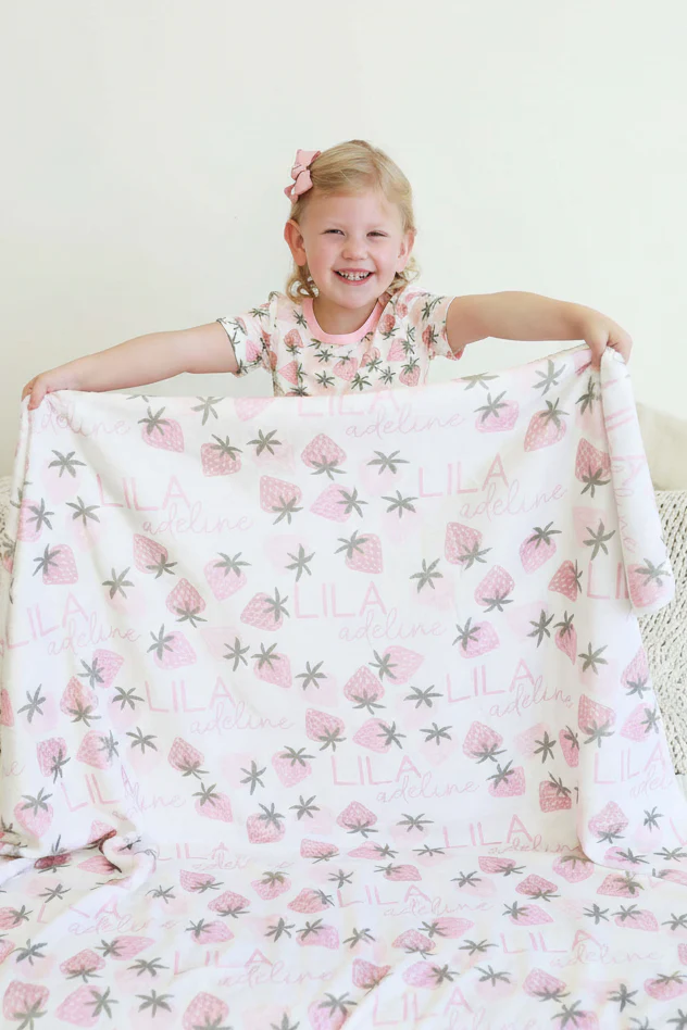 Berry Happy Personalized Kids Blanket