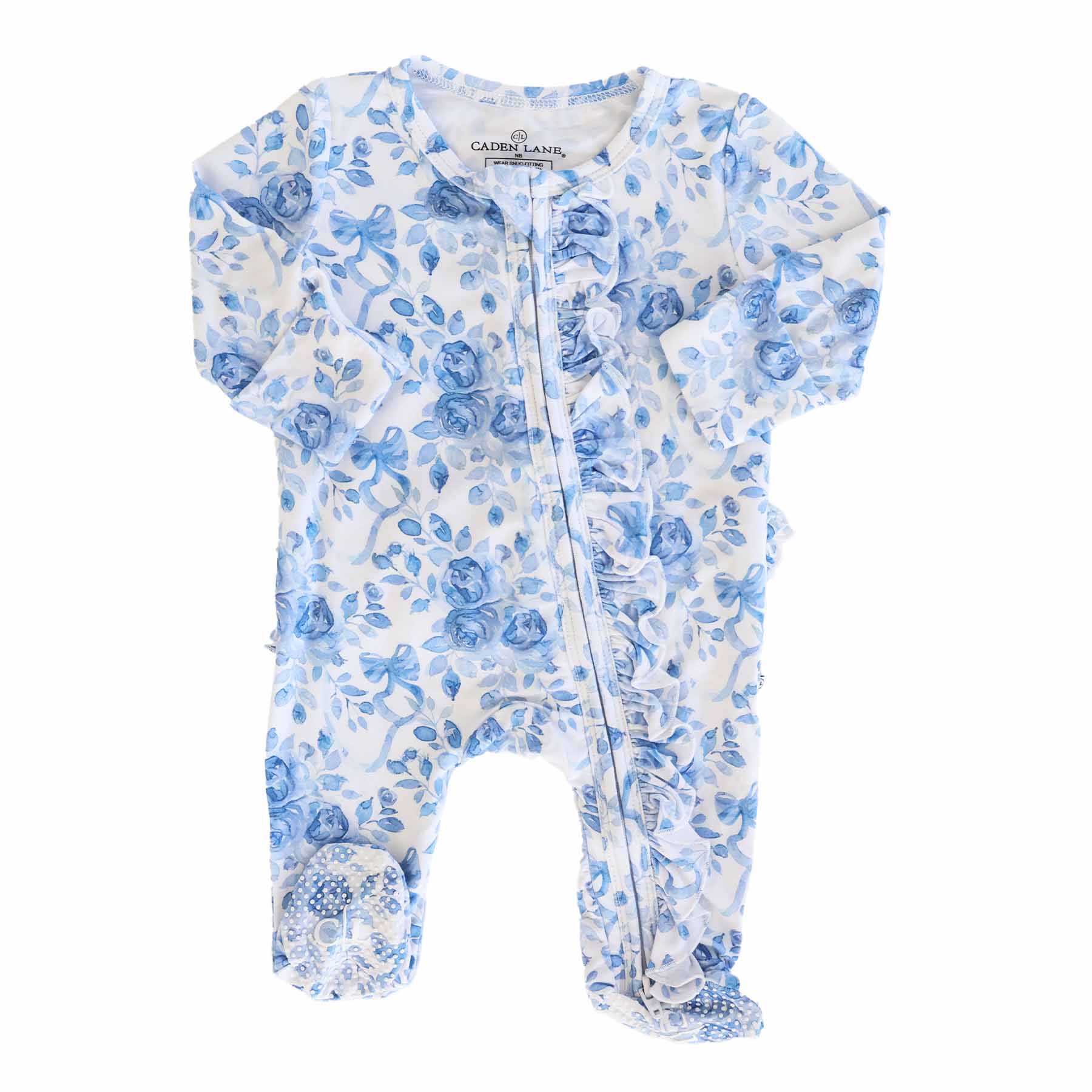 Betsy's Blooms Ruffle Zipper Footie - Image 2