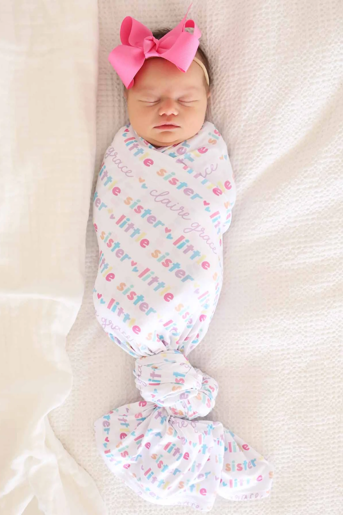 Personalized Swaddle Blanket | Little Sibling - Image 4