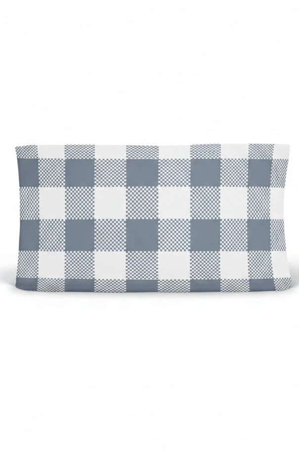 Big Check Changing Pad Cover | Denim