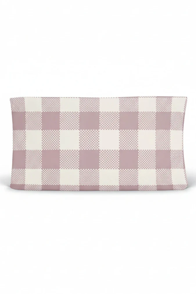 Big Check Changing Pad Cover | Rosy