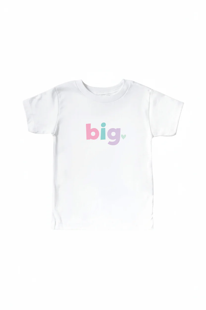 Big, Middle, Little Graphic Tee | White